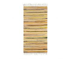 Relaxdays Tappeto Patchwork con Frange, Passatoia Corridoio, Multicolore, Cotone, Giallo, 70 x 140 cm