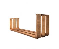 Decowood Handmade Antico Scaffale con Laterali, Legno, Marrone, 98.5Â X 24Â X 29Â CM