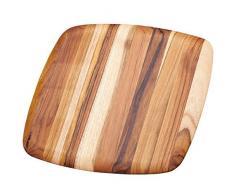 Teak casa Tagliere 40,5Â x 40,5Â x 1,4Â cm con Bordi arrotondati, in Legno di Teak, Marrone, 40.5Â x 40.5Â x 1.4Â cm