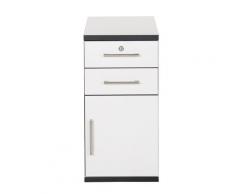 Phönix Chicago 806231WES Cassettiera per scrivania, con 2 cassetti e 1 anta, adatta per lintera serie Chicago, 36 x 71 x 55 cm, colore: bianco con bordi neri