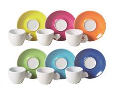 Excelsa 40805 Vanity Set 6 Tazze Caffè con Piattino, Ceramica