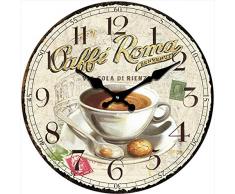 BUVU Orologio da Parete, Vetro, Vetro, Grigio, 34 x 34 x 3 cm