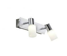 Trio Leuchten Lampada A Barra Con 2 Spot, Alluminio Trio 821470205 Clapton Faretto LED, 2x4.5 W, Cromo, 36 cm, Unica