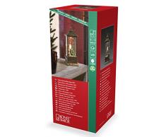 Konstsmide Lanterna a LED effetto neve con Babbo Natale, riempita dacqua, 1 diodo bianco caldo, funzionamento a batteria, per interno, 3 x AA 1,5 V 2888-000, Colore Marrone