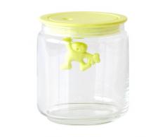 Alessi AMDR04 Y Gianni a Little Man Holding On Tight Barattolo Ermetico in Vetro con Coperchio in Resina Termoplastica, Giallo