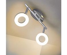 Briloner Leuchten - Plafoniera a LED, in metallo, 2 x 4 Watt, 2 x 330 lumen, cromata