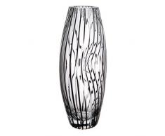 Vetro di Bohemia Glee Vaso, Vetro, Nero, 10Â x 30.5Â x 15Â cm