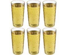 Viva Haushaltswaren 6 unzerbrechliche ApfelweinglÃ¤ser/gerippte GlÃ¤ser aus Kunststoff (Polycarbonat) ca. 250 ml Bicchieri da Vino, 6.8 x 6.8 x 12.3 cm, 6 unitÃ 