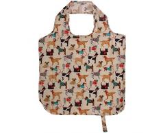 Ulster Weavers Borsa richiudibile in Tessuto, 34Â x 11,4Â x 35,6Â cm, con Stampa di Cani, Multicolore