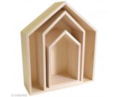 Artemio Set di 3 mensole Casa a Decorare, Legno, Beige, 30 x 10 x 34,5 cm