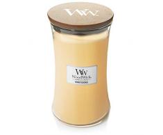 Woodwick Hourglass Collection Caprifoglio Candela Profumata in Giara di Vetro Grande, Giallo, 10.4x10.3x17.7 cm