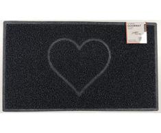 Nicoman Cuore Zerbino Entrata Lavabile Antiscivolo Tappeti-(USA Solo allaperto), Piccolo (60x40cm), Nero