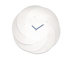Alessi ABI10 W Infinity Clock Orologio da parete, in acciaio colorato con resina epossidica, Bianco (Super White), rotonda