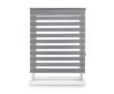 Blindecor Lira tenda a rullo giorno e notte, colore Argento grigio, tenda per interni 140 x 250 cm (Larghezza x Altezza) | Dimensioni del tessuto 137 x 245 cm. Eleganti tende giorno e notte