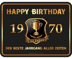 RAHMENLOS Targa di Metallo da Parete, Nero, 17 x 22