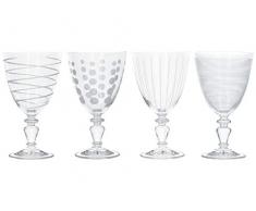 Mikasa Cheers - Bicchieri da Martini, 290 ml, 4 pezzi, Vetro cristallo, Argento, 340 ml, Set of 4