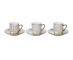 Tognana Set 6 tazzine caffÃ¨ Empire decori Assortiti, Porcellana, Oro