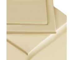 Linens Limited Lenzuolo Liscio - in Cotone Percalle 180 Fili, Naturale, Singolo