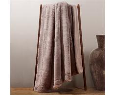 Dreamscene Savana Coperta copriletto in Finta Pelliccia, Grigio, Singolo, 125Â x 150Â cm