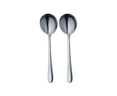 Kitchen Craft Set di 2 Cucchiai da Minestra, Argento