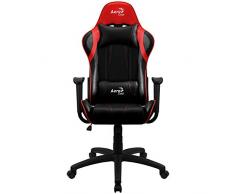 Aerocool DUKE, sedia da gioco, AeroSuede traspirante, schienale regolabile, rosso