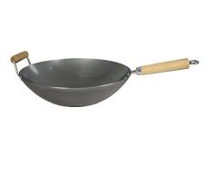 Dexam Padella professionale Wok in acciaio al carbonio, 34 cm