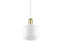 Normann Copenhagen Amp - Lampadario in vetro, 17 x 15 cm, colore: Bianco/Ottone