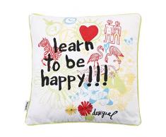Desigual Bolimania Cuscino Lettering, 1000 Bianco, 45 x 45 x 15 cm