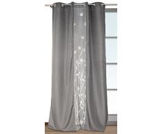 Tenda in jacquard e voile dévoré TULIPE grigia