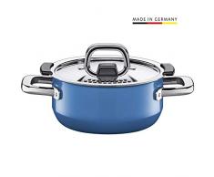 Silit 2101299448Â Nature Pentola, Coperchio con Funzione Control Lid, 1.3 l, 16 cm, Blu
