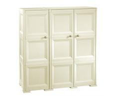 Tontarelli Omnimodus Armadio 3 Ante 3 Moduli, Plastica, Angora, 118x47x125 cm