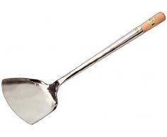 JADE TEMPLE 17061Â Mestolo Piatto per Wok, Acciaio Inossidabile, Argento, 52Â x 31Â x 34Â cm