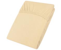 aqua-textil Viana Lenzuolo Elasticizzato Topper spessori per Letto Contenitore Cotone 90x200-100x200 cm Natura
