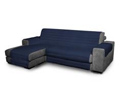 Elegant Copridivano con penisola, Blu Scuro, 190 cm, tela