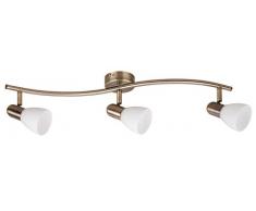 Rabalux Soma 6591 Faretto, colore: marrone anticato, Vetro Metallo, bronzo, 3 luci, E14
