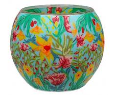 Him Fiore Tropicale Portacandele, Multicolore, 11x11x9 cm