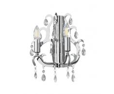 ONLI Blade Applique - Lampada da Parete E14, Cromato, 30 x h 25 cm,