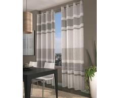 Home Collection FAS129 Tenda Fascia, Poliestere, Grigio, 140x290 cm