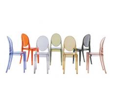 Kartell 4857/E3 Victoria Ghost Sedia, 54 x 94 x 55 centimetri, Arancione, confezione da 2