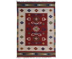 Bakero Kilim Classic KL-76 - Tappeto in Lana Colorata, 185 x 125 x 0,80 cm