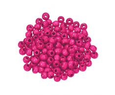 EFCO 150 Pezzi 4mm Perline di Legno del Foro, Rosa