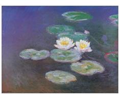 Artopweb Pannelli Decorativi Monet Ninfee 1914-1917 Quadro, Legno, Carta, Vernice, Multicolore, 90x1.8x60 cm