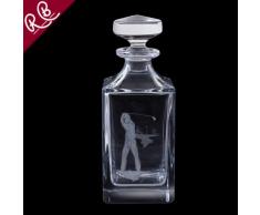 Royal Brierley Dartington Crystal Decanter con Incisione di Un Giocatore di Golf, in Cristallo, Colore: Trasparente