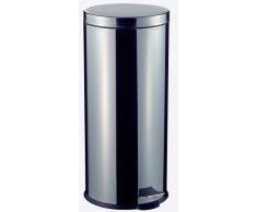 WESCO - Pattumiera Tonda a Pedale, 30L, in Acciaio Inox, Colore: A Scelta Silbern