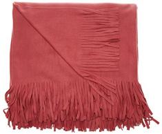 Comptoir du linge Plaid in Pile a Frange Poliestere Lampone 200Â x 150Â cm