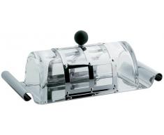 Alessi - MGBUT - Burriera in acciaio lucido con coperchio in cristallo e pomolo in PA, nero.