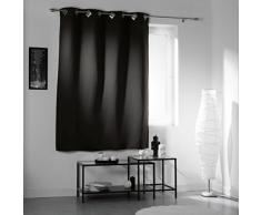 Douceur DIntérieur - Tenda Con Occhielli , Cocoon , Coprente Unito , Nero (Polyester), 140 x 180 cm