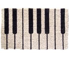 Entryways - Zerbino in fibra di cocco, lavorazione a mano, 40 x 60 x 1.5 cm, fantasia: pianoforte