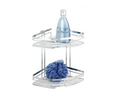Wenko 20412100 Mensola angolare 2 piani Premium - fissaggio senza trapano, Acciaio inossidabile, 26.5 x 27.5 x 19 cm, Lucido