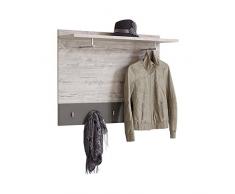 13Casa Sweethome A3 - Appendiabiti a parete. Dim: 100x29,3x77,5 h cm. Col: Rovere chiaro, Antracite. Mat: T